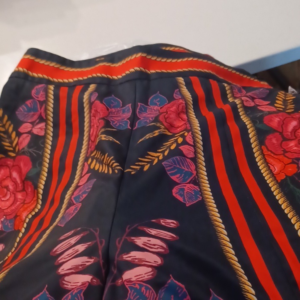 Akira palazzo pants high waisted bright floral small boho travel resortwear